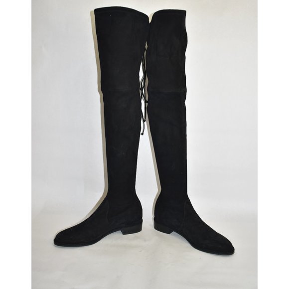 $950 STUART WEITZMAN Lowland Over the Knee Boot BLACK SUEDE 7  (SE40) - Picture 5 of 10